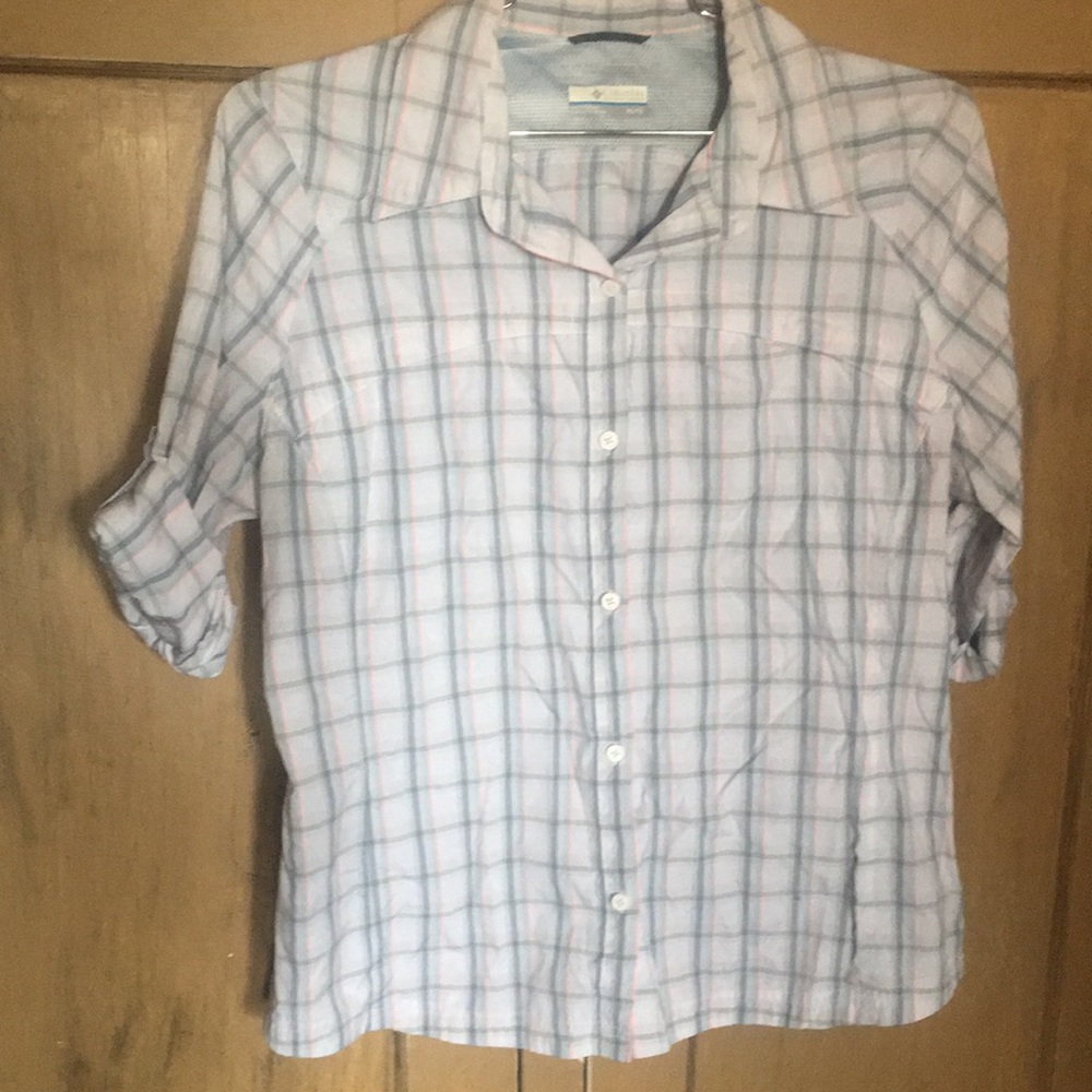 Columbia Outdoors Shirt XL White Plaid